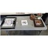 Image 1 : ASSORTED DECOR ITEMS AND GLASS FRAME