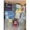 Image 2 : BOX OF AMAZON OVERSTOCK INCLUDING FABRIC RESISTANCE BANDS, STAINLESS STEEL WATER BOTTLES, INFLATABLE
