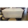 Image 1 : 2 LARGE CELAR STORAGE BINS WITH LIDS, ONE HAS CHIP