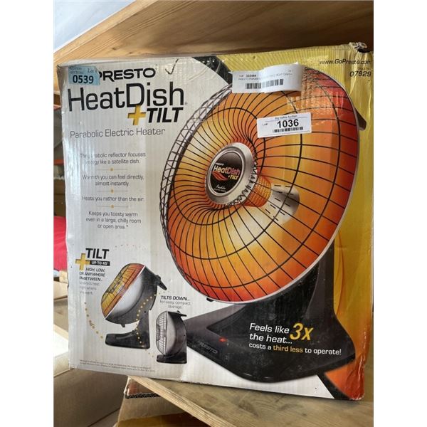 PRESTO PARABOLIC ELECTRIC HEAT DISH + TILT. WORKING
