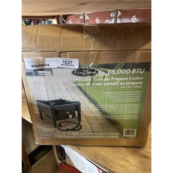 AS NEW FIRE SENSE 65,000 BTU PORTABLE OUTDOOR PROPANE COOKER