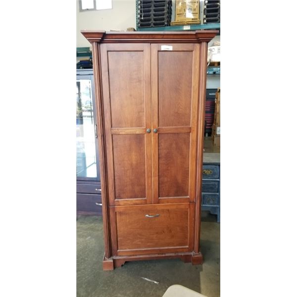 CUSTOM BUILT 80 INCH TALL MAPLE STORAGE CABINET