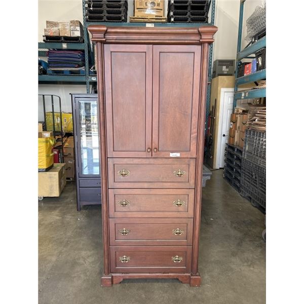 MAPLE CUSTOM BUILT WARDROBE CABINET, 88 INCH TALL, 36 WIDE AND 24 INCH DEEP