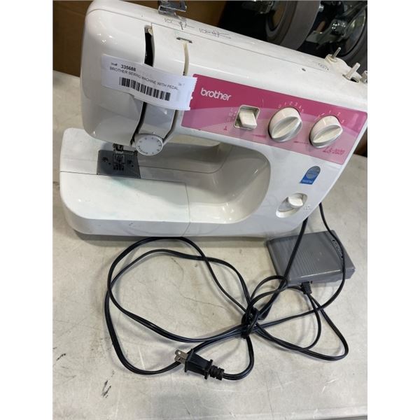 BROTHER SEWING MACHINE WITH PEDAL. MODEL LS-2020. WORKING