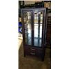 Image 1 : GLASS DOOR DARK FINISH SOLID WOOD GLASS DOOR DISPLAY CABINET, 35 INCH WIDE, 73 INCH TALL, 18 NINCH D