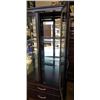 Image 2 : GLASS DOOR DARK FINISH SOLID WOOD GLASS DOOR DISPLAY CABINET, 35 INCH WIDE, 73 INCH TALL, 18 NINCH D