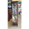 Image 3 : GLASS DOOR DARK FINISH SOLID WOOD GLASS DOOR DISPLAY CABINET, 35 INCH WIDE, 73 INCH TALL, 18 NINCH D