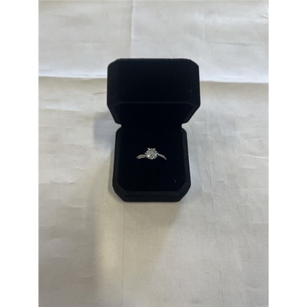 NEW PLATINUM PLATED 1.0 CT SIMULATED DIAMOND (CZ) SNOWFLAKE RING, RESIZEABLE