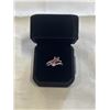 Image 1 : NEW PLATINUM PLATED 1.0 CT HEART CUT LAB CREATED PINK SAPPHIRE DOUBLE HEART RING, SIZE 7