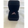 Image 2 : NEW PLATINUM PLATED 1.0 CT HEART CUT LAB CREATED PINK SAPPHIRE DOUBLE HEART RING, SIZE 7