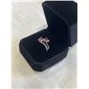 Image 3 : NEW PLATINUM PLATED 1.0 CT HEART CUT LAB CREATED PINK SAPPHIRE DOUBLE HEART RING, SIZE 7