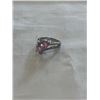 Image 4 : NEW PLATINUM PLATED 1.0 CT HEART CUT LAB CREATED PINK SAPPHIRE DOUBLE HEART RING, SIZE 7