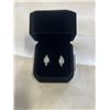 Image 1 : NEW PLATINUM PLATED 1.0 CT SIMULATED DIAMOND (CZ) HUGGIE EARRINGS W/ PEAR SIDESTONES