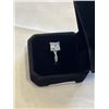 Image 3 : NEW S925 3.0CT PRINCESS CUT SIMULATED DIMAOND (CZ) TWIST RING, SIZE 7, MOUNTED IN 925 STERLING SILVE