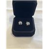 Image 2 : NEW S924 0.8 CT EACH SIMULATED DIAMOND (CZ) SWIRL STUD EARRINGS, MOUNTED IN 925 STERLING SILVER W/ W