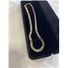 Image 2 : NEW 18K GOLD PLATED 5.0MM EMERALD CUT SIMULATED DIAMOND (CZ) TENNIS NECKLACE - 17" LONG