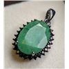 Image 2 : 5.17 CT CERTIFIED SILVER EMERALD GEMSTONE PENDANT ($11,785 APPRAISAL)