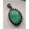 Image 3 : 5.17 CT CERTIFIED SILVER EMERALD GEMSTONE PENDANT ($11,785 APPRAISAL)