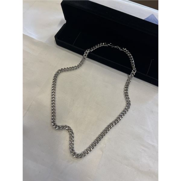 NEW PLATINUM PLATED 8.0MM CUBAN LINK NECKLACE 22" LONG