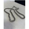 Image 3 : NEW PLATINUM PLATED 8.0MM CUBAN LINK NECKLACE 22" LONG