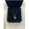 Image 2 : NEW S925 0.4 CT SIMULATED DIAMOND (CZ) HEART NECKLACE, 16-18" LONG, MOUNTED IN 925 STERLING SILVER W