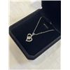 Image 3 : NEW S925 0.4 CT SIMULATED DIAMOND (CZ) HEART NECKLACE, 16-18" LONG, MOUNTED IN 925 STERLING SILVER W