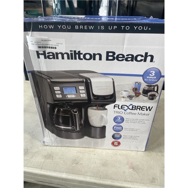 HAMILTON BEACH FLEXBREW TRIO COFFEE MAKER - TESTED WORKING, RETAIL $119