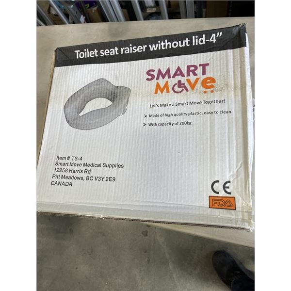 SMART MOVE TOILET SEAT RAISER WITHOUT - 4"
