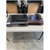 Image 1 : MITSUBISHI VIDEO CASSETTE RECORDER, SONY CD/DVD PLAYER, AND TURNTABLE. WORKING