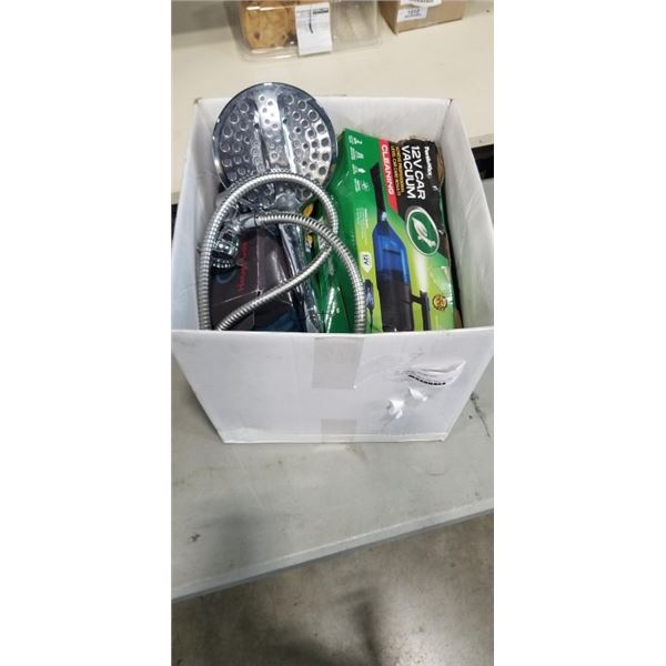 BOX OF SPORTS BALLS, PORTABLE VACUUM PATIO DOOR HANDLE AND MORE
