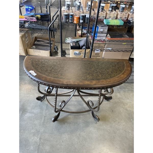 ASHLEY FURNITURE SOFA TABLE IN DARK BROWN FINISH
