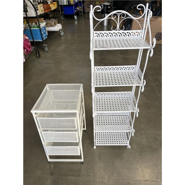 2 WHITE METAL ORGANIZERS