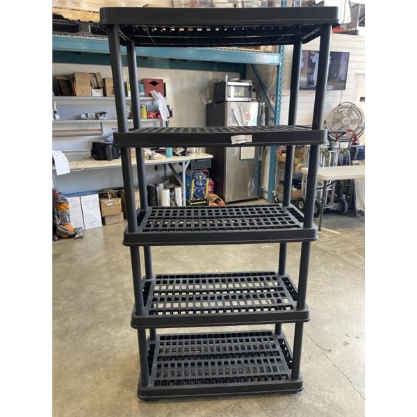 BLACK PLASTIC 5 TIER SHELF UNIT
