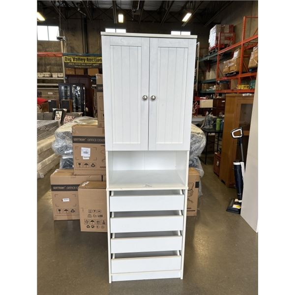 2 DOOR STORAGE CABINET WITH 4 DRAWERS, 24 INCH WIDE, 73 INCH TALL, 16 INCH DEEP