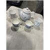 Image 1 : VINTAGE TEACUPS AND TEA POT INCLUDING 2 BLUE & WHITE WEDGEWOOD & CO TEA CUPS