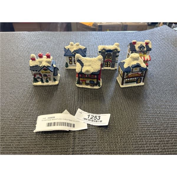 6 VINTAGE MINIATURE CHRISTMAS VILLAGE BUILDINGS