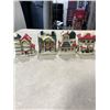 Image 1 : 4 VINTAGE MINIATURE CHRISTMAS VILLAGE BUILDINGS