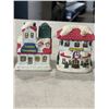 Image 2 : 4 VINTAGE MINIATURE CHRISTMAS VILLAGE BUILDINGS
