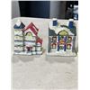 Image 3 : 4 VINTAGE MINIATURE CHRISTMAS VILLAGE BUILDINGS