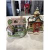 Image 2 : 10 VINTAGE MINIATURE CHRISTMAS VILLAGE BUILDINGS