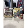 Image 3 : 10 VINTAGE MINIATURE CHRISTMAS VILLAGE BUILDINGS
