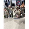 Image 5 : 10 VINTAGE MINIATURE CHRISTMAS VILLAGE BUILDINGS