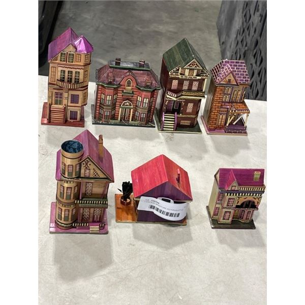 7 VINTAGE MINIATURE VICTORIAN STYLE HOUSES