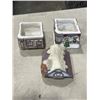 Image 3 : TWO 3 PIECE VINTAGE CHRISTMAS MINIATURE BUILDINGS