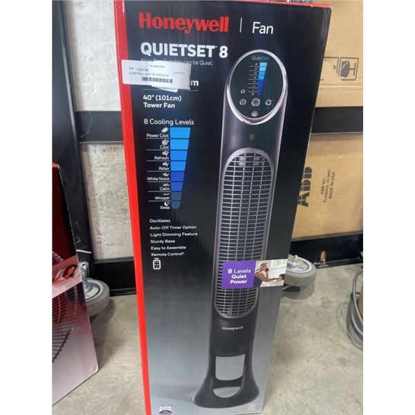 HONEYWELL QUIET SET 8-SPEED 40" OSCILLATING TOWER FAN - TESTED WORKING