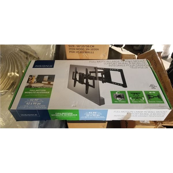 INSIGNIA 42-90" FULL MOTION TV WALL MOUNT, RETAIL $149