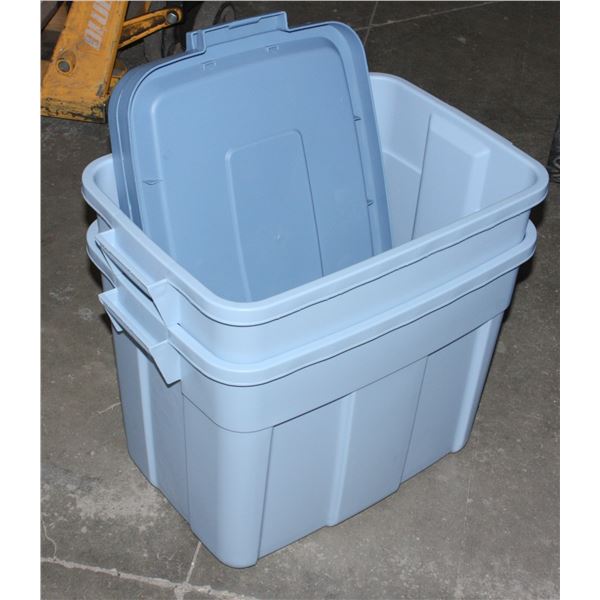 LOT OF 2 TOTES APPROXIMATELY 13"X 20" WITH LIDS