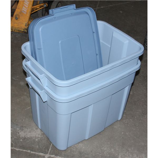 LOT OF 2 TOTES APPROXIMATELY 13"X 20" WITH LIDS