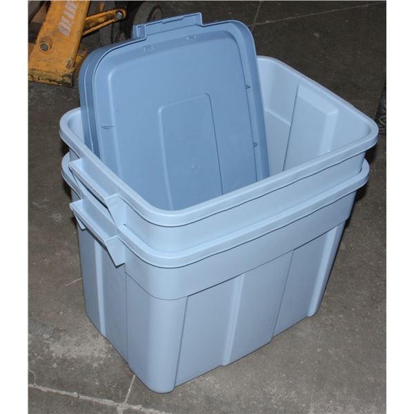 LOT OF 2 TOTES APPROXIMATELY 13"X 20" WITH LIDS