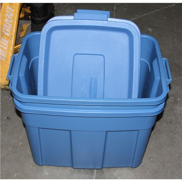 LOT OF 2 TOTES APPROXIMATELY 13"X 20" WITH LIDS